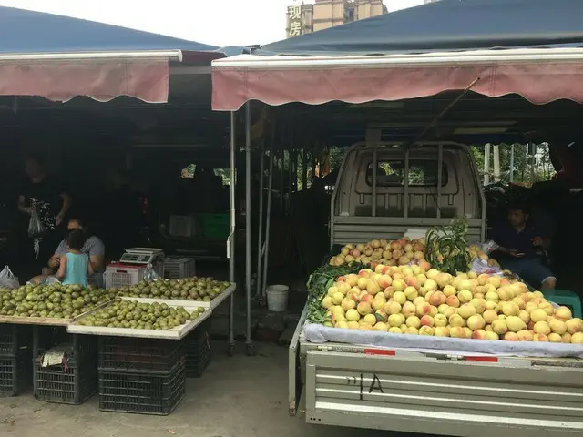 秋になると・・・果物のたたき売り！【中国】